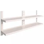 2 db kétszintes rozsdamentes acél fali polc 200 x 30 cm