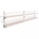 2 db kétszintes rozsdamentes acél fali polc 300 x 30 cm