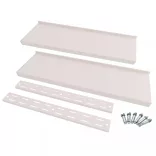 2 db kétszintes rozsdamentes acél fali polc 300 x 30 cm