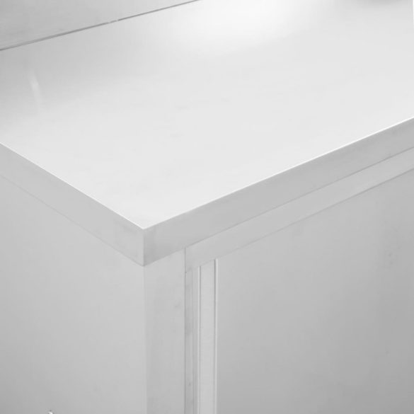 2db rozsdamentes acél munkaasztal tolóajtókkal 240x50x(95-97)cm