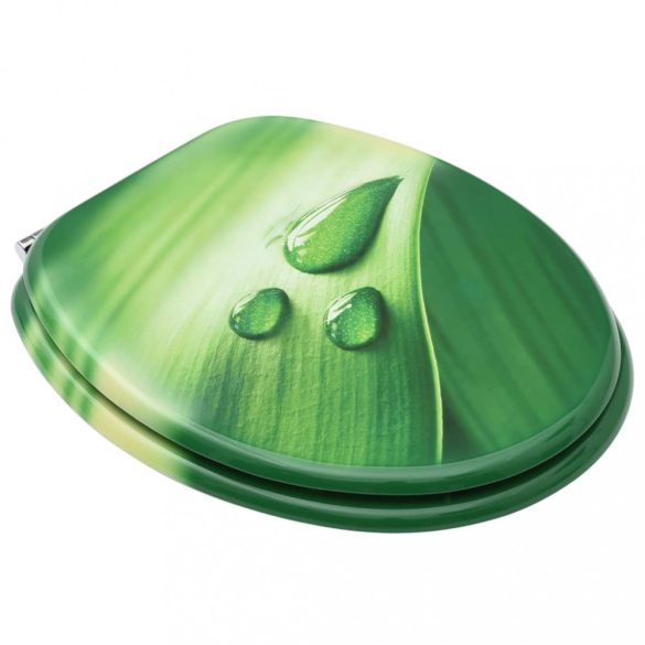2 db zöld vízcseppmintás MDF WC-ülőke fedéllel