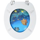 2 db mélytengermintás MDF WC-ülőke fedéllel