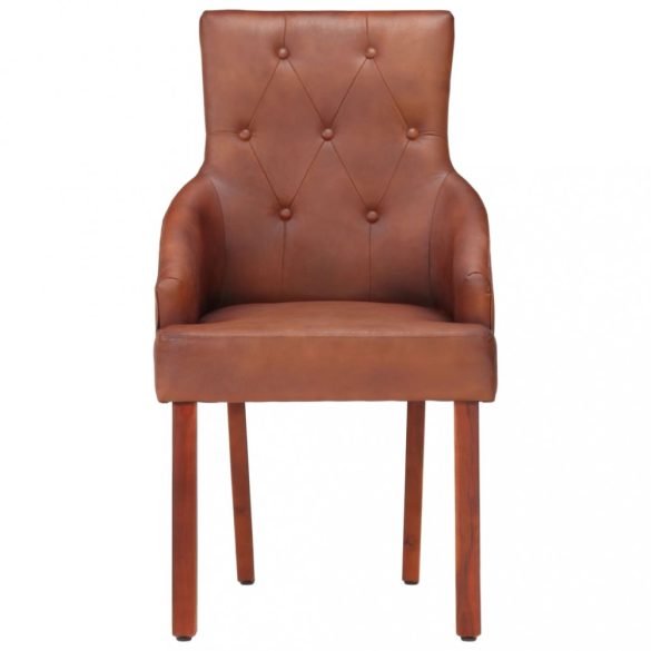 4 db barna valódi kecskebőr étkezőszék