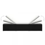 3 részes fekete polyrattan kerti napozóágy szett asztallal