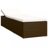 3 részes barna polyrattan kerti napozóágy szett asztallal