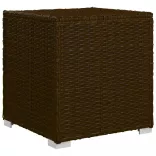 3 részes barna polyrattan kerti napozóágy szett asztallal