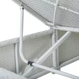 3 részes fehér polyrattan kerti napozóágy szett asztallal