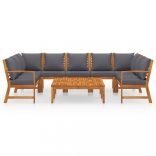 9 részes tömör akácfa kerti ülőgarnitúra párnával