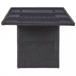 7 részes fekete kültéri polyrattan étkezőgarnitúra