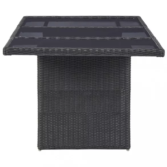 7 részes fekete kültéri polyrattan étkezőgarnitúra