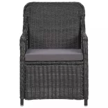 7 részes fekete kültéri polyrattan étkezőgarnitúra