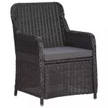 7 részes fekete kültéri polyrattan étkezőgarnitúra
