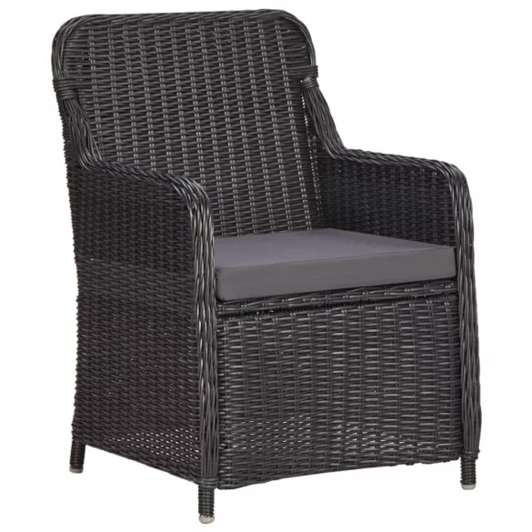 7 részes fekete kültéri polyrattan étkezőgarnitúra