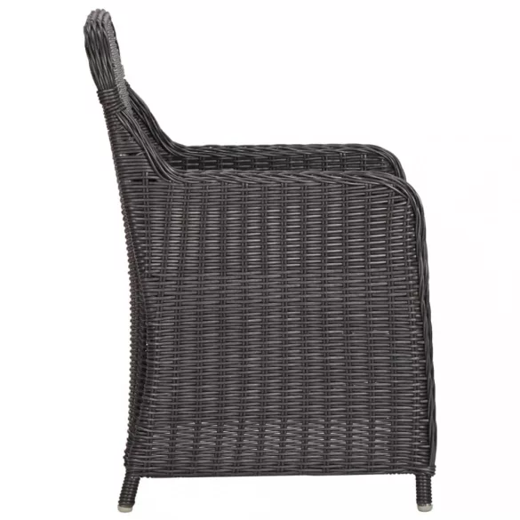 7 részes fekete kültéri polyrattan étkezőgarnitúra