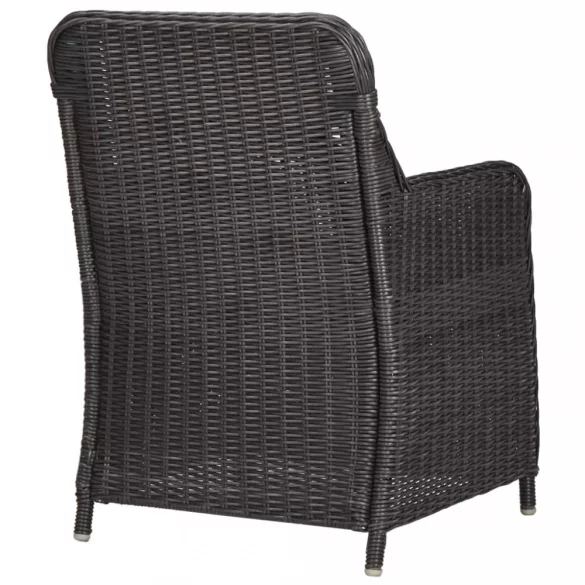 7 részes fekete kültéri polyrattan étkezőgarnitúra