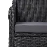 7 részes fekete kültéri polyrattan étkezőgarnitúra
