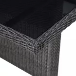 7 részes fekete kültéri polyrattan étkezőgarnitúra