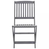 7 részes szürke tömör akácfa kerti étkezőgarnitúra