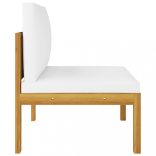 10 darabos krémszínű akácfa és kötél kerti pihenőgarnitúra párnákkal