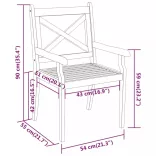 7 részes tömör akácfa kerti étkezőgarnitúra