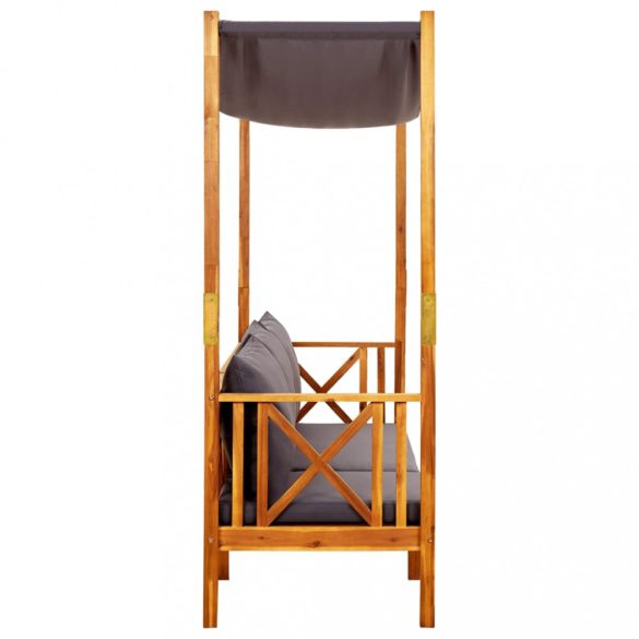 tömör akácfa kerti pad tetőponyvával és lábtartókkal