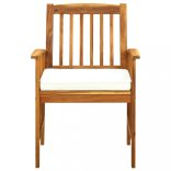 9 részes kültéri tömör akácfa étkezőgarnitúra párnákkal