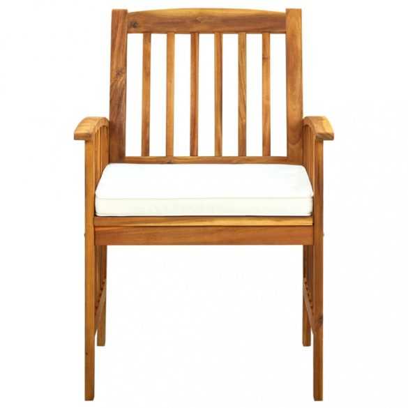 9 részes kültéri tömör akácfa étkezőgarnitúra párnákkal