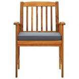 9 részes kültéri tömör akácfa étkezőgarnitúra párnákkal