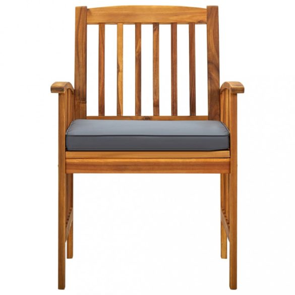 9 részes kültéri tömör akácfa étkezőgarnitúra párnákkal