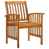 9 részes kültéri tömör akácfa étkezőgarnitúra párnákkal