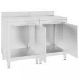 rozsdamentes acél kereskedelmi munkapultszekrény 120x60x96 cm