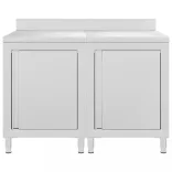 rozsdamentes acél kereskedelmi munkapultszekrény 120x60x96 cm