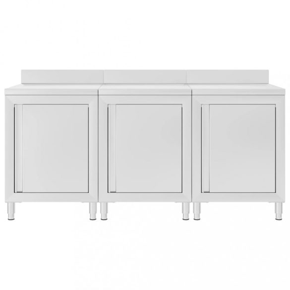 rozsdamentes acél kereskedelmi munkapultszekrény 180x60x96 cm