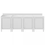 rozsdamentes acél kereskedelmi munkapultszekrény 240x60x96 cm