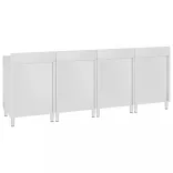 rozsdamentes acél kereskedelmi munkapultszekrény 240x60x96 cm