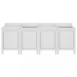 rozsdamentes acél kereskedelmi konyhai mosogató 240 x 60 x 96 cm