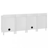 rozsdamentes acél kereskedelmi konyhai mosogató 240 x 60 x 96 cm