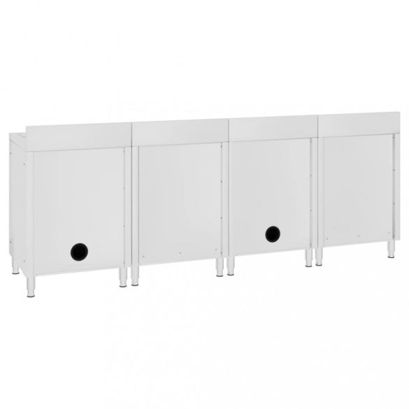 rozsdamentes acél kereskedelmi konyhai mosogató 240 x 60 x 96 cm