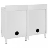 2 db rozsdamentes acél kereskedelmi konyhai mosogatószekrény