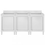 3 db rozsdamentes acél kereskedelmi konyhai mosogatószekrény