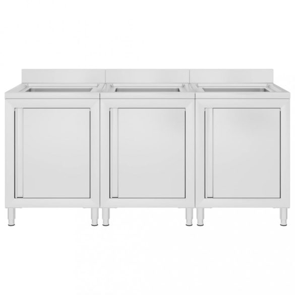 3 db rozsdamentes acél kereskedelmi konyhai mosogatószekrény