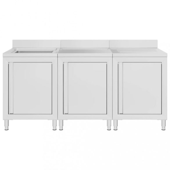 rozsdamentes acél kereskedelmi konyhai mosogató 180 x 60 x 96 cm