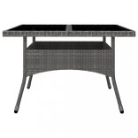 9 részes szürke polyrattan és üveg kerti étkezőgarnitúra