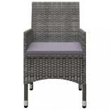 9 részes szürke polyrattan és üveg kerti étkezőgarnitúra