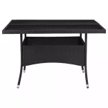 9 részes fekete polyrattan és üveg kerti étkezőgarnitúra