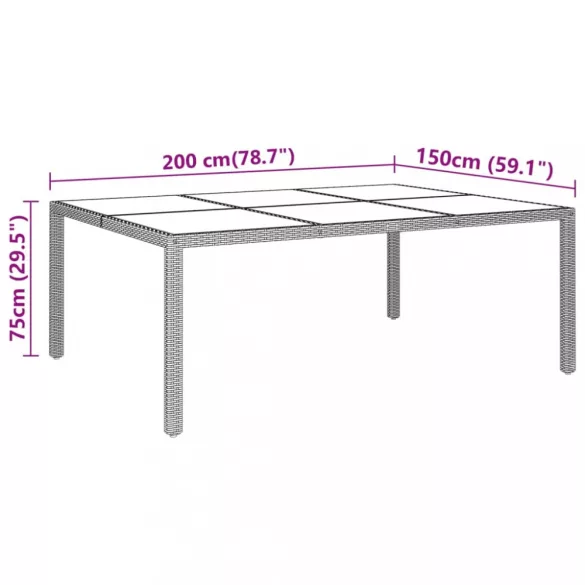 11 részes szürke polyrattan kerti étkezőgarnitúra