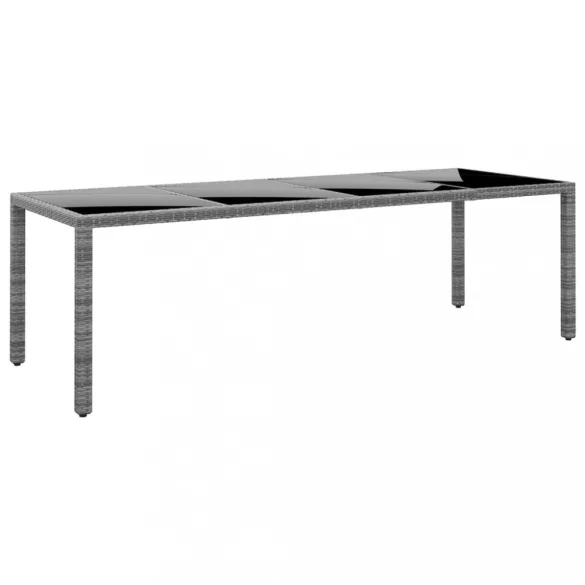 11 részes szürke polyrattan kerti étkezőgarnitúra