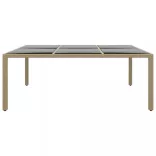 11 részes bézs kerti polyrattan étkezőgarnitúra