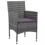 11 részes szürke polyrattan kerti étkezőgarnitúra