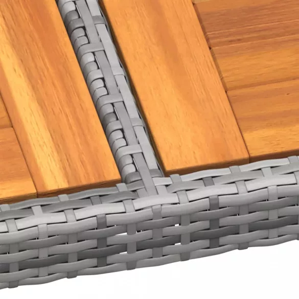 11 részes szürke polyrattan kerti étkezőgarnitúra